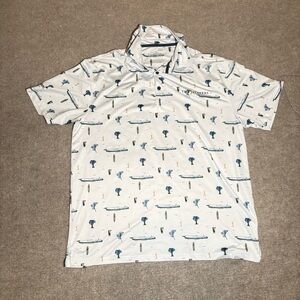 Barstool Golf All Over Print Polo Shirt XL Beach Surf Golf Performance
